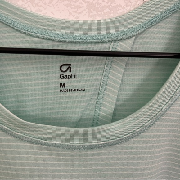 GAP FIT Mint Striped Open Back Tank Top - Picture 3 of 11